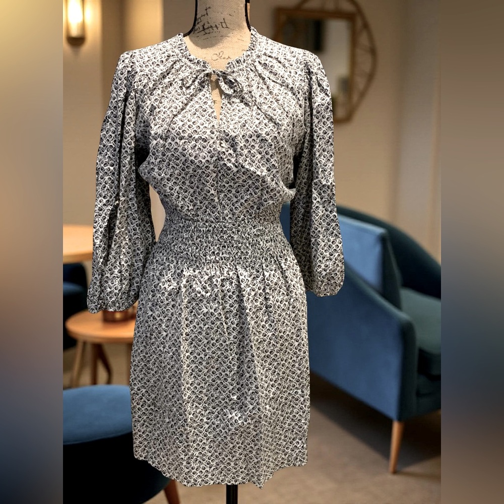 GAP Smocked Long Sleeve Dress Floral Dress L